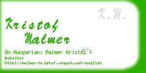 kristof malmer business card